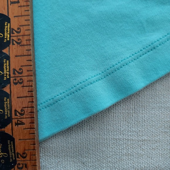 Koret Pima Cotton Layering Scoop Neck T Shirt Top Aqua XL Curved Hem - Picture 4 of 7